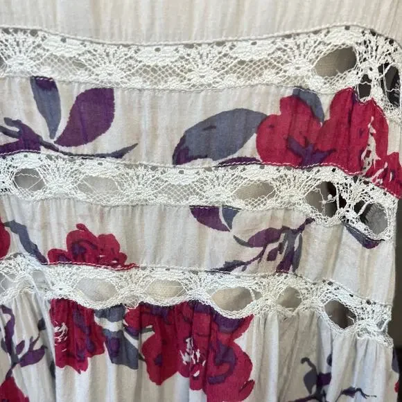 Free People Intimately Free People Slip Dress Floral Voile and Lace Trapeze boho - Picture 7 of 7